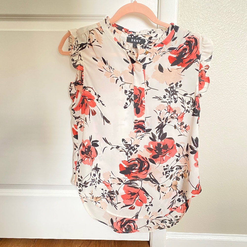 Shirt; Blouse Floral Ruffled